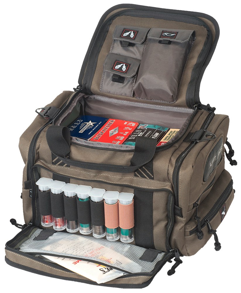 GPS Bags 1411SC Sporting Clays OD Green Nylon with Lockable Zippers, Storage Pockets, Pull-Out Rain Cover & Visual ID Storage System Holds 8-10