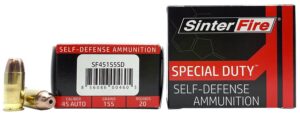 SinterFire Inc SF45155SD Special Duty (SD) 45ACP 155gr Lead Free Frangible Hollow Point 20 per Box/10 Case