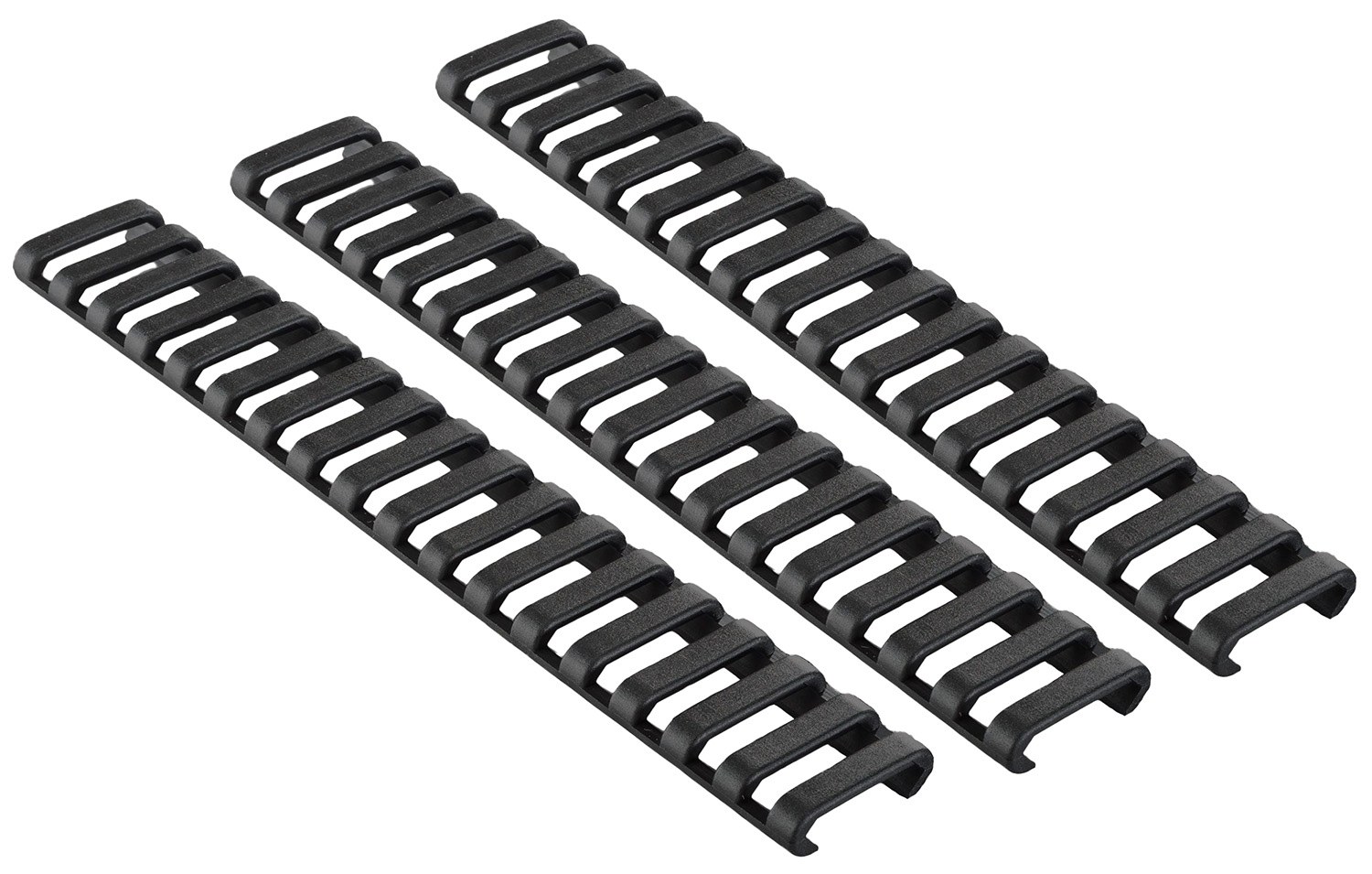 Picatinny Ergo 18 Slot Ladder Rail Cover - 3-PACK 18 Slot Ladder Rail Cover Picatinny Polymer Black
