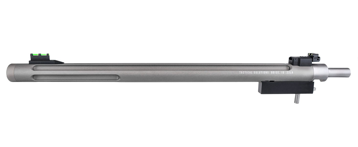Tactical Solutions 1022TDGMG X-Ring Barrel 22 LR 16.50" Gunmetal Gray Finish Aluminum Material Bull with Fluting, Threading & Sights for Ruger