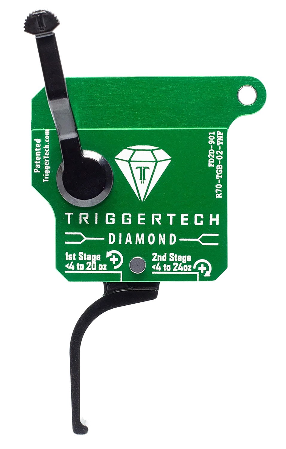 TriggerTech R70TGB02TNF Diamond Two-Stage Flat Clean Trigger with 0.50-2.80 Lbs Draw Weight & Green with Black Parts Finish for Remington 700 - Image 2
