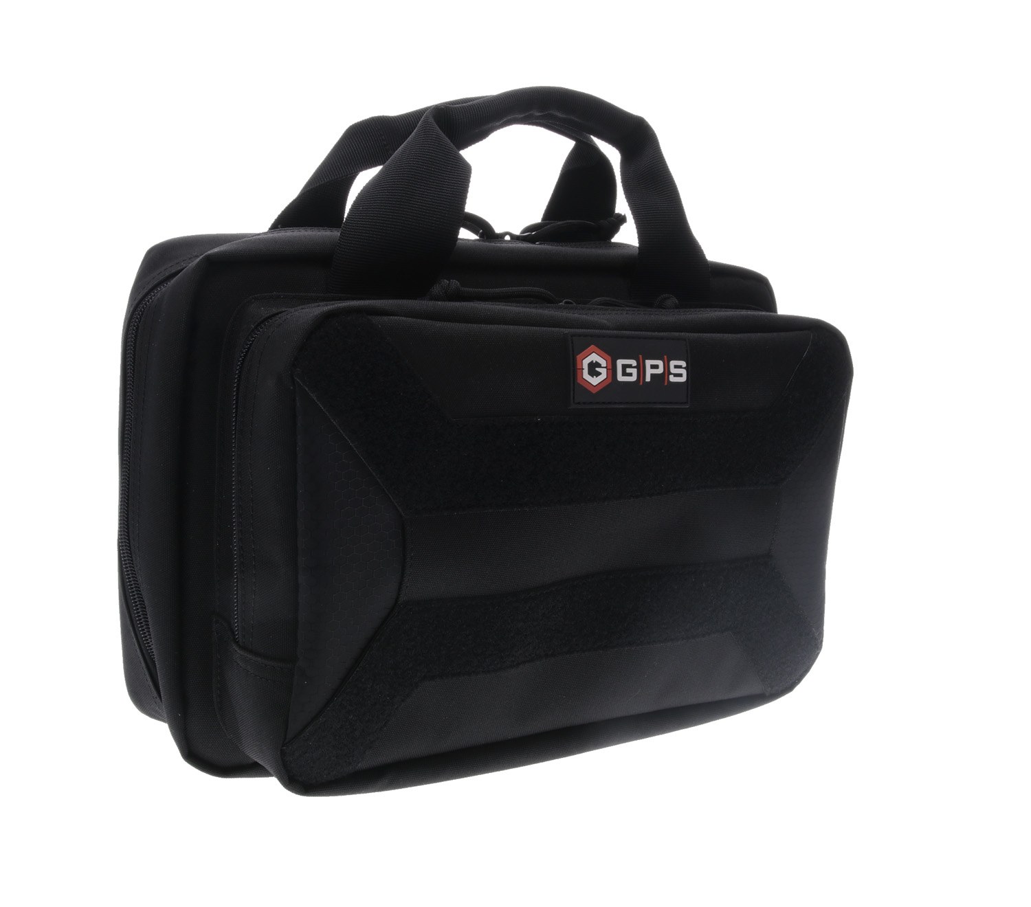 GPS Bags PC15 Pistol Case Black 600D Polyester with Magazine Storage, Lockable Zippers & Cushioned Compartment Holds 1 Handgun
