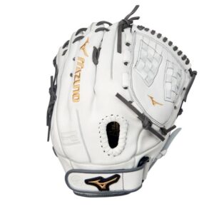 Mizuno MVP Prime Fastpitch Softball Glove, 12.5", LH, White-Grey