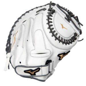 Mizuno MVP Prime Fastpitch Softball Catcher's Mitt, 34", RH, White-Grey