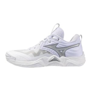 Mizuno Wave Momentum 4 Elite Womens Volleyball Shoe White-Silver 10