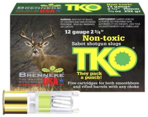 Brenneke SL122TKO TKO 12Gauge 2.75" 2/3oz Slug Shot 5 per Box/50 Case