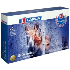Lapua Rifle Ammo 30-06 Springfield 185gr Mega Soft Point Bx/20