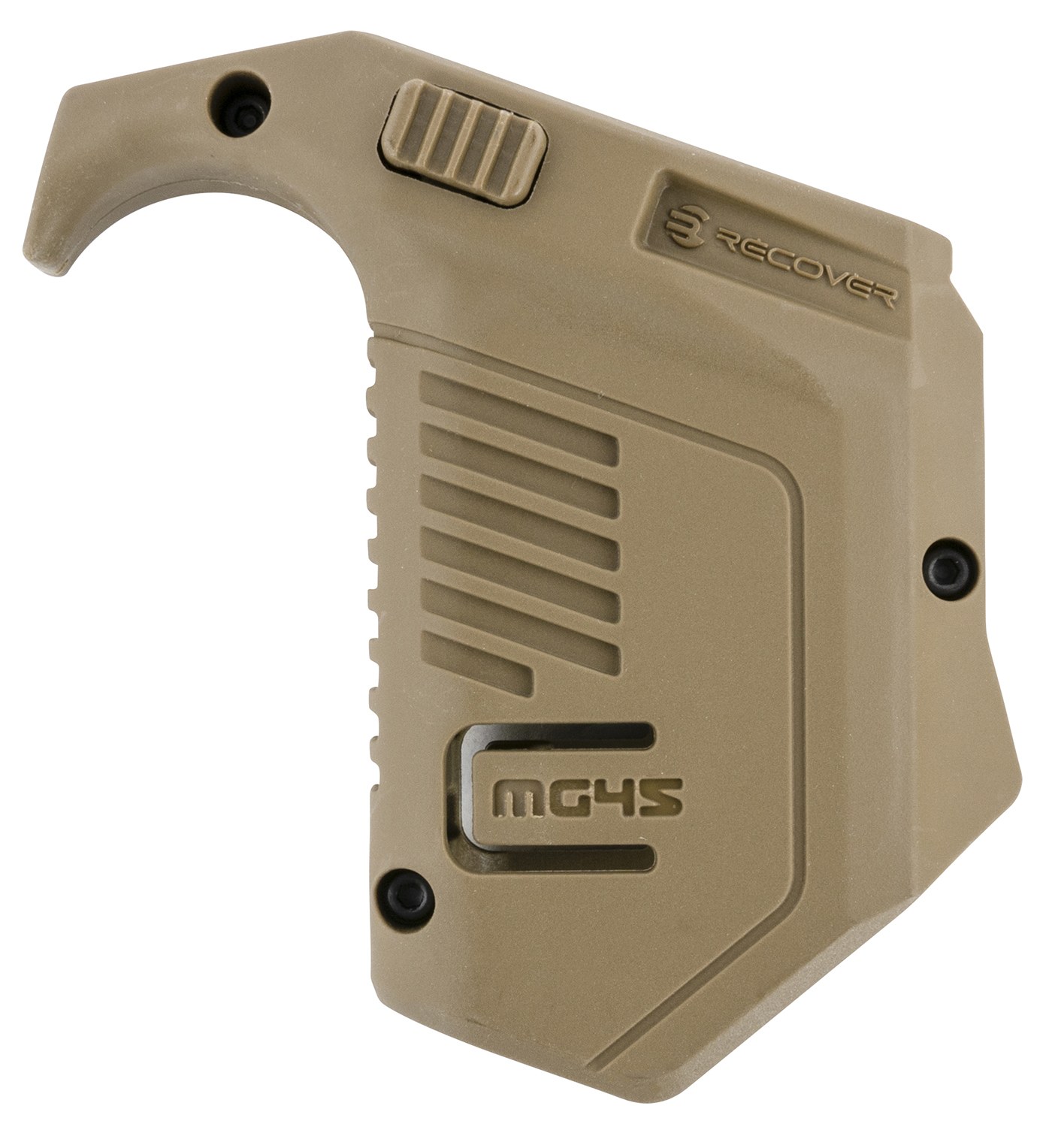Recover Tactical MG4502 Angled Magazine Pouch Double Stack, Tan Polymer, 45 ACP/10mm Auto, Compatible with Glock
