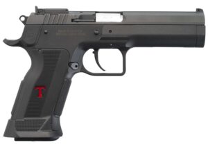 Tanfoglio IFG TFSTOCK3P9 Stock III Full Size 9mm Luger 16+1, 4.44" Black Polygonal Rifled Barrel, Black Serrated Slide, Black Polymer Frame
