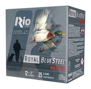 Rio Ammunition RBSM364 Royal BlueSteel Magnum 12Gauge 3" 1 1/4oz 4Shot 25 per Box/10 Case