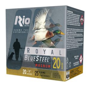 Rio Ammunition RBSM202 BlueSteel Royal 20Gauge 3" 1oz 2Shot 25 per Box/10 Case