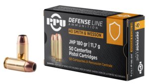 PPU PPD40 Defense 40S&W 180gr Jacketed Hollow Point 50 per Box/10 Case