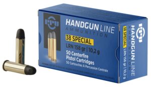 PPU PPH38SL Handgun 38Special 158gr Lead Round Nose 50 per Box/10 Case