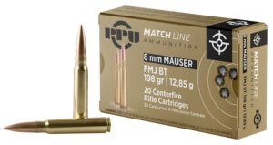 PPU PPM8 Match 8mmMauser 200gr Full Metal Jacket Boat Tail 20 per Box/10 Case