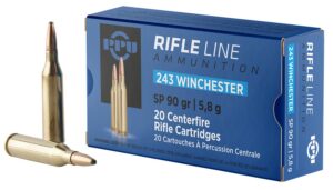 PPU PP2431 Standard Rifle 243Win 90gr Soft Point 20 per Box/10 Case