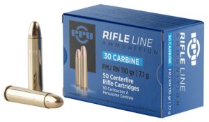 PPU PP30F Standard Rifle 30Carbine 110gr Full Metal Jacket Round Nose 50 per Box/10 Case