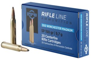 PPU PP3001 Standard Rifle 300WinMag 150gr Soft Point 20 per Box/10 Case