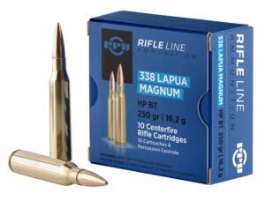 PPU PP338H Standard Rifle 338LapuaMag 250gr Hollow Point Boat Tail 10 per Box/20 Case