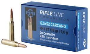PPU PP6CF Metric Rifle 6.5x52mmCarcano 139gr Full Metal Jacket Boat Tail 20 per Box/10 Case