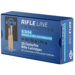PPU Metric Rifle Amo 6.5X54 Mann Shoenauer 156GR Sprn 20-Round (10 Boxes per Case)