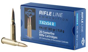 PPU PP76254F Metric Rifle 7.62x54mmR 182gr Full Metal Jacket Boat Tail 20 per Box/10 Case