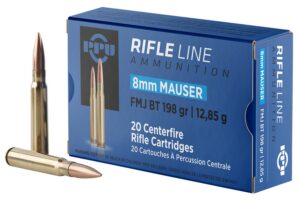 PPU PP8F Metric Rifle 8mmMauser 198gr Full Metal Jacket Boat Tail 20 per Box/10 Case