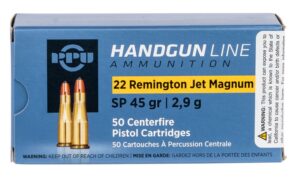 PPU PPH22RJ Handgun 22RemJetMag 45gr Soft Point 50 per Box/10 Case
