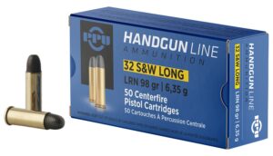 PPU PPH32SW Handgun 32S&WLong 98gr Lead Round Nose 50 per Box/10 Case