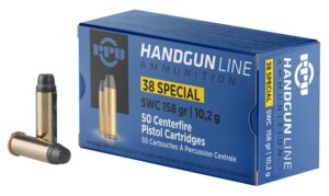 PPU PPH38SS Handgun 38Special 158gr Semi Wadcutter 50 per Box/10 Case