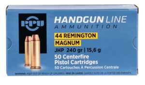 PPU PPH44MH Handgun 44RemMag 240gr Jacketed Hollow Point 50 per Box/10 Case