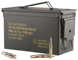 PPU PP3006GMC Standard Rifle 30-06Springfield 150gr Full Metal Jacket/500-Round *Sold by Case *Includes Metal Can