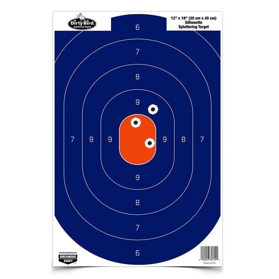 Birchwood Casey Dirty BIRD12" X 18" Blue/Orange Oval Silhouette Target - 50-Pack